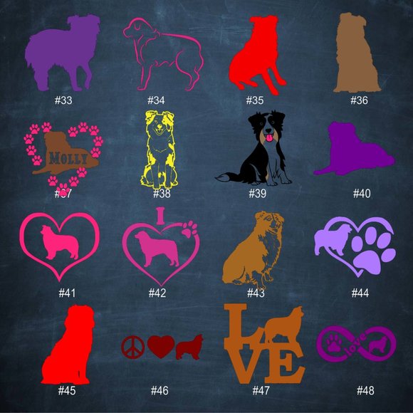 7-9" AUSTRALIAN SHEPHERD with or without HEADBAND VINYL DECAL #AUS66 - Picture 5 of 11